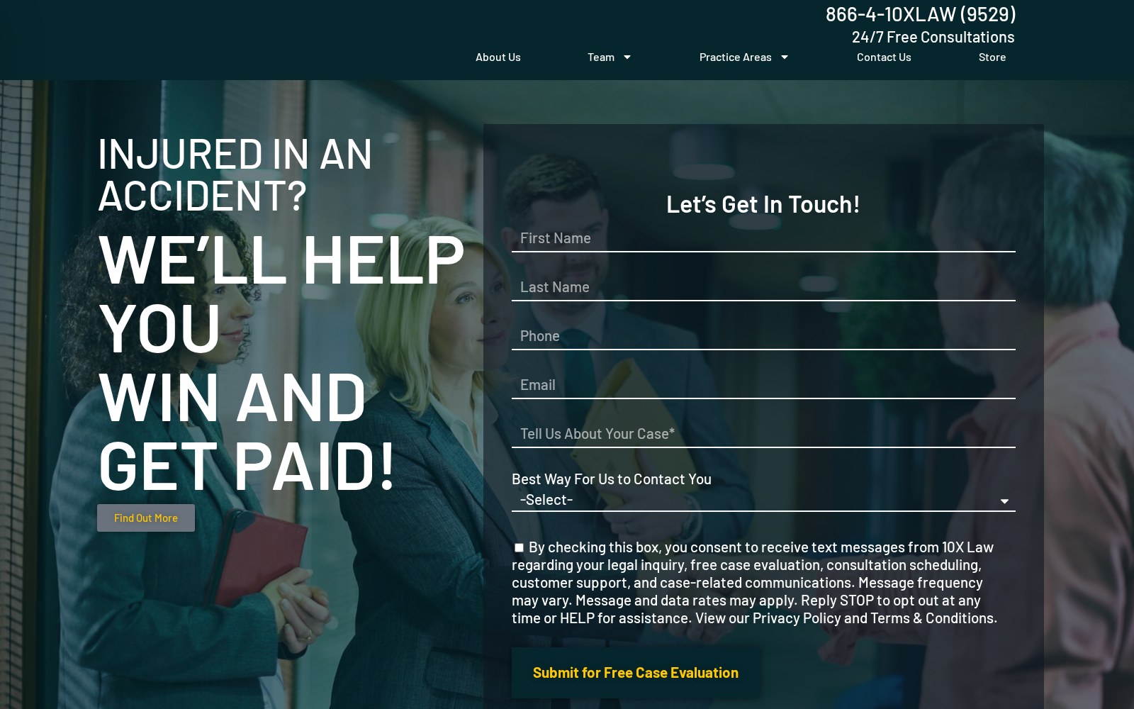 10X Law website interface