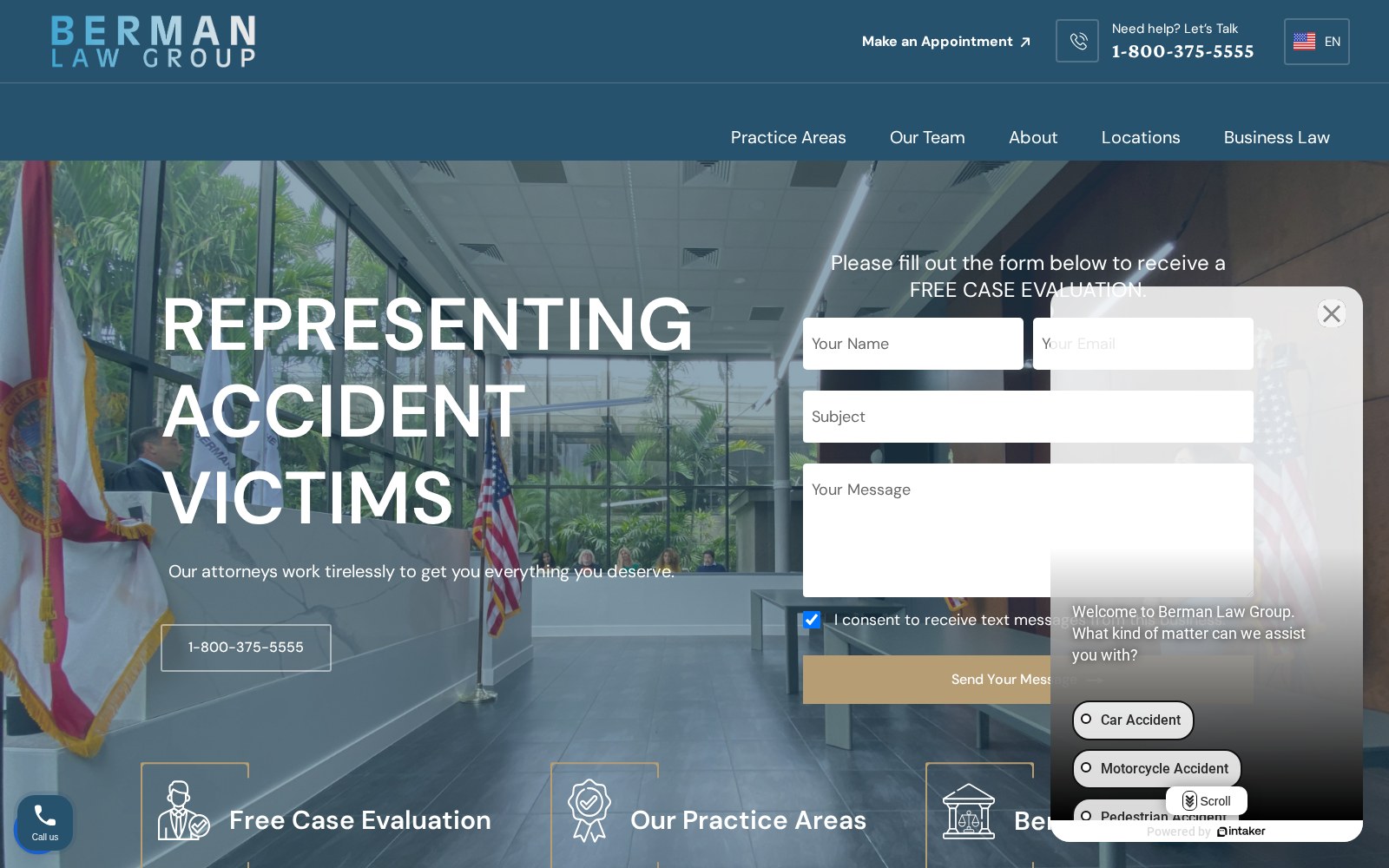 Berman Law Group website interface